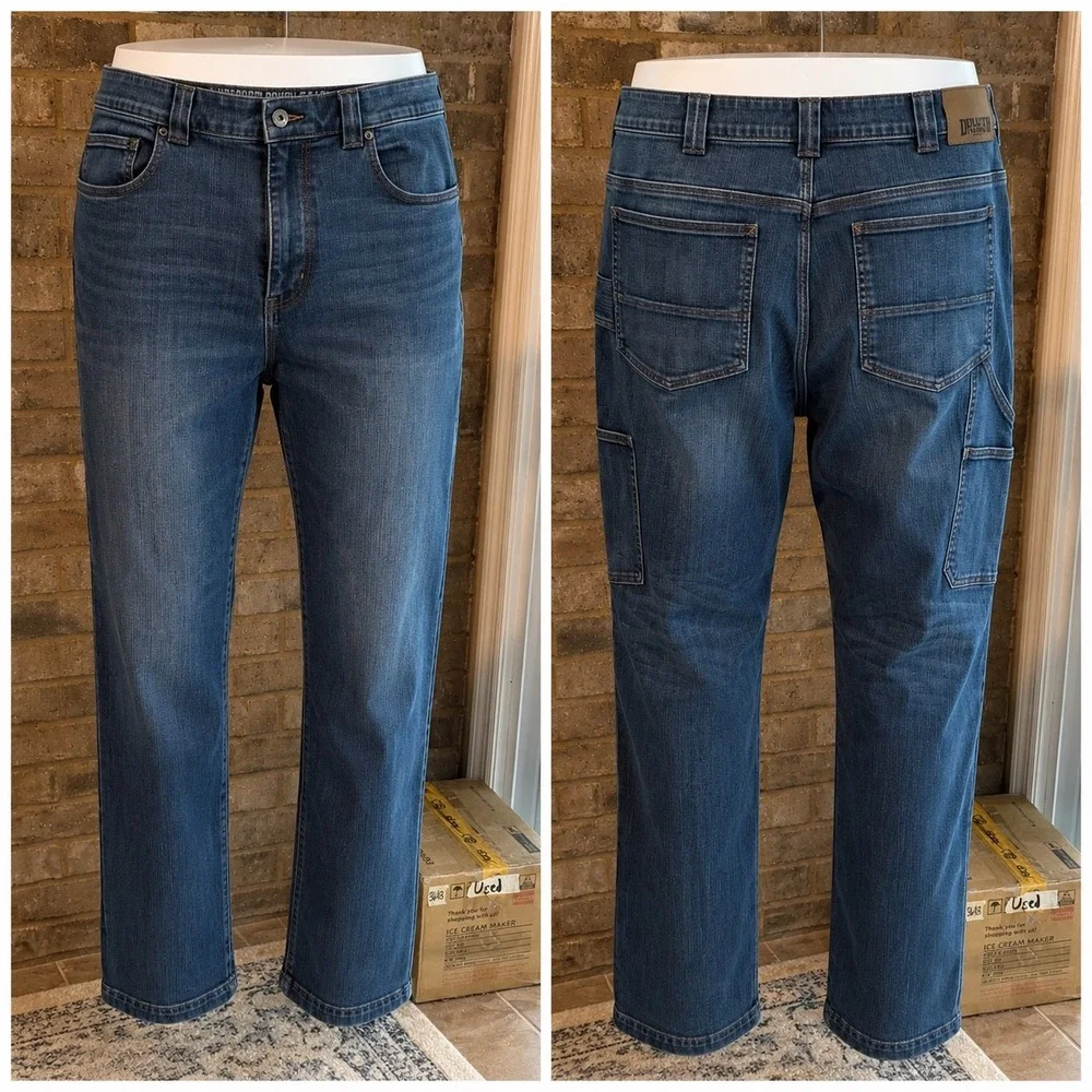 Duluth Trading Co Ballroom Double Flex Jeans Mens 42x32 Blue Standard Fit Denim